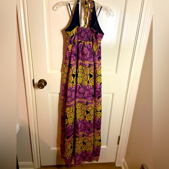 Old Navy Linen Purple Polyester Halter Neck Sleeveless Long Maxi Sz M - Picture 5 of 7